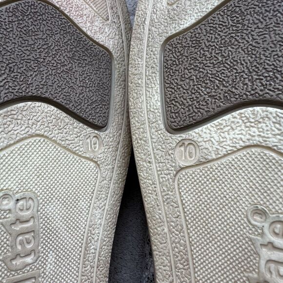 David Tate White w/ Crackle Bronze Leather Wedge Heel Slide Sandals Women 10 N - Picture 15 of 16